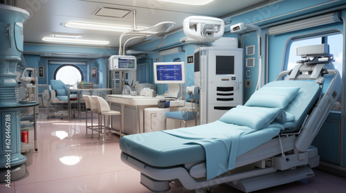 Equipment and medical devices in hybrid operating room blue filter, Surgical procedures, the operating room of the Future
