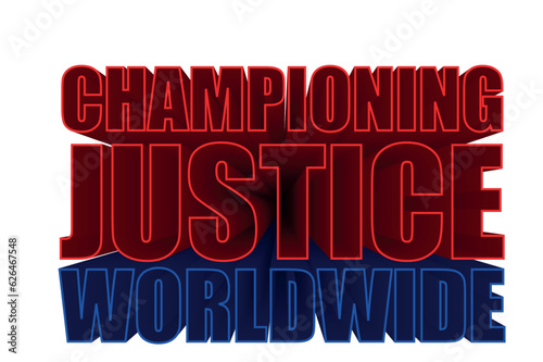 3D Text Design About World Day for International Justice Quotes