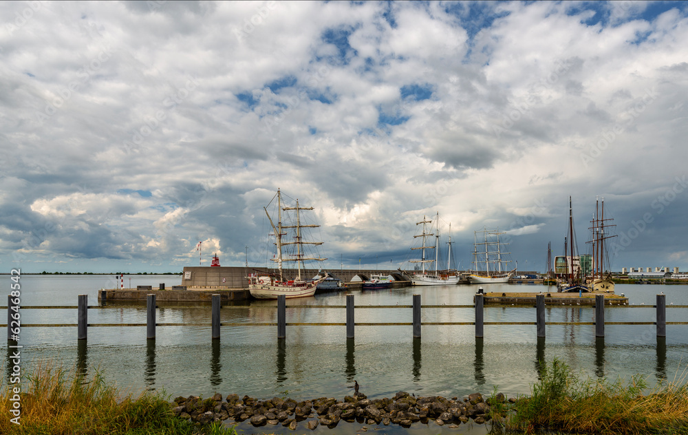 The Dutch port of Lelystad on the Markermeer The Dutch port of Lelystad on the Markermeer