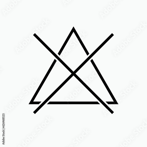 No Bleach Icon. Washing Instruction. Clean Up Methods Symbol.     