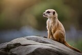 meerkat sitting on the rock - Generative AI