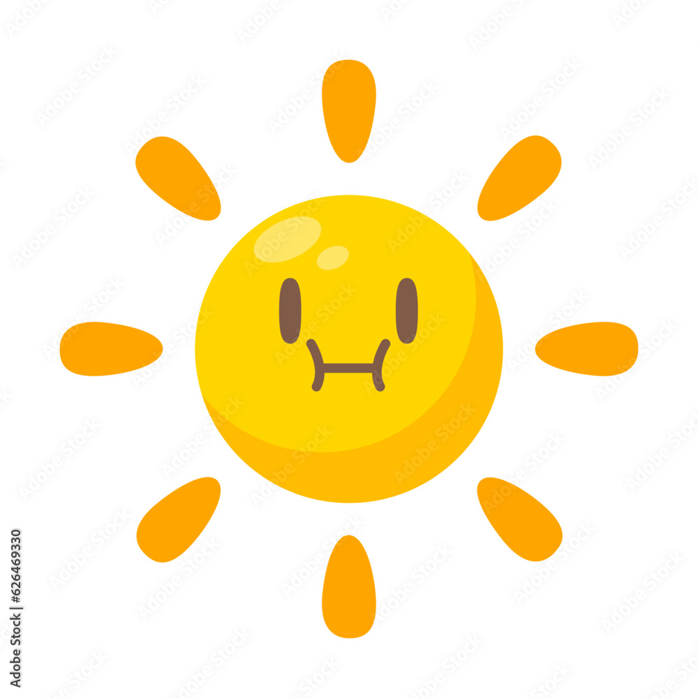 Cartoon sun with cute cartoon faces for children. Cartoon sun with cute cartoon faces for children.