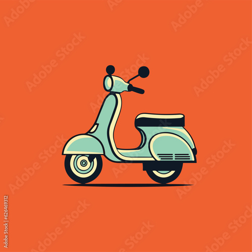 vintage scooter illustration