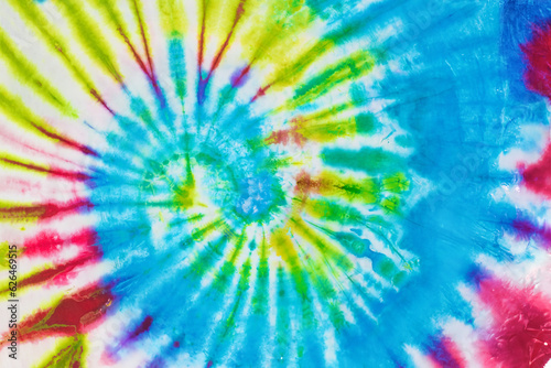 close up shot of tie dye fabric texture background in square ratio