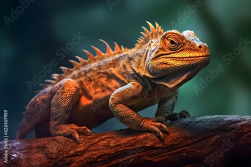 an iguana on a branch