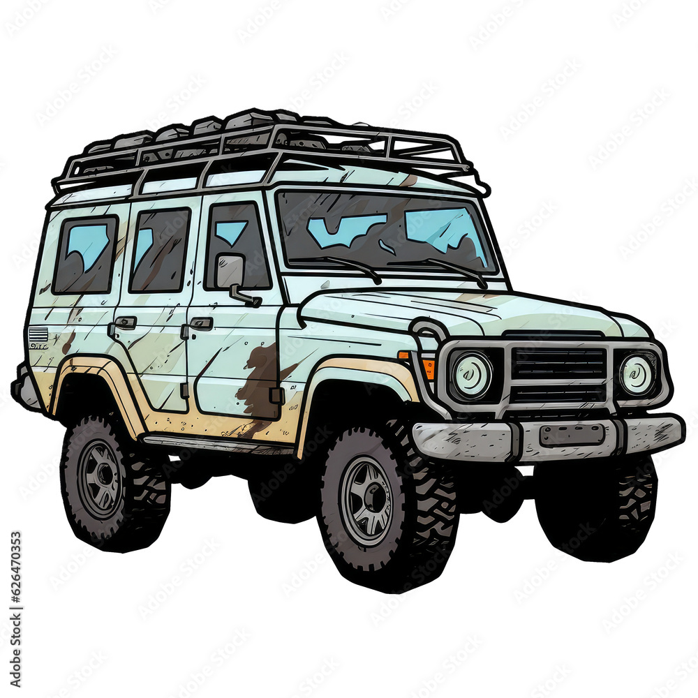 Dirty Off-road jeep. Generative AI 2 Dirty Off-road jeep. Generative AI 2