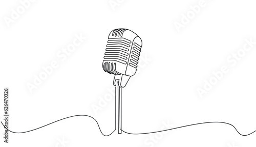 microphone line art style illustration vector eps 10
