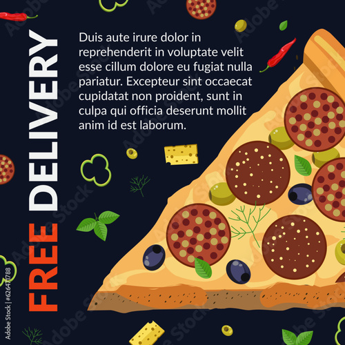 Free pizza delivery, cafe or restaurant service