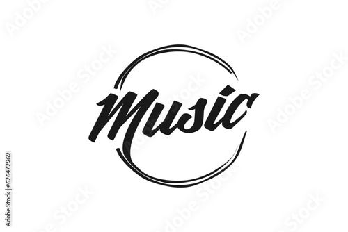 Musical logo design abstract rounded grunge shape music icon symbol