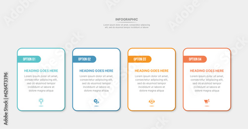 Four Options Square Infographic Template Design