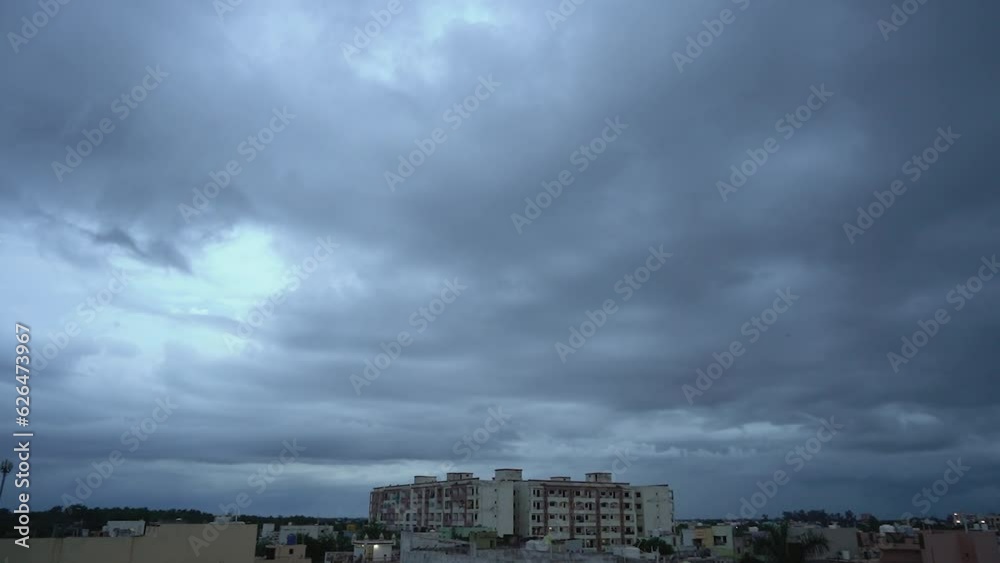 Dramatic dark storm clouds are moving fast, moving clouds at evening, timelapse, storm clouds timelapse, cloud stock video, storm clouds over city. Dramatic dark storm clouds are moving fast, moving clouds at evening, timelapse, storm clouds timelapse, cloud stock video, storm clouds over city.