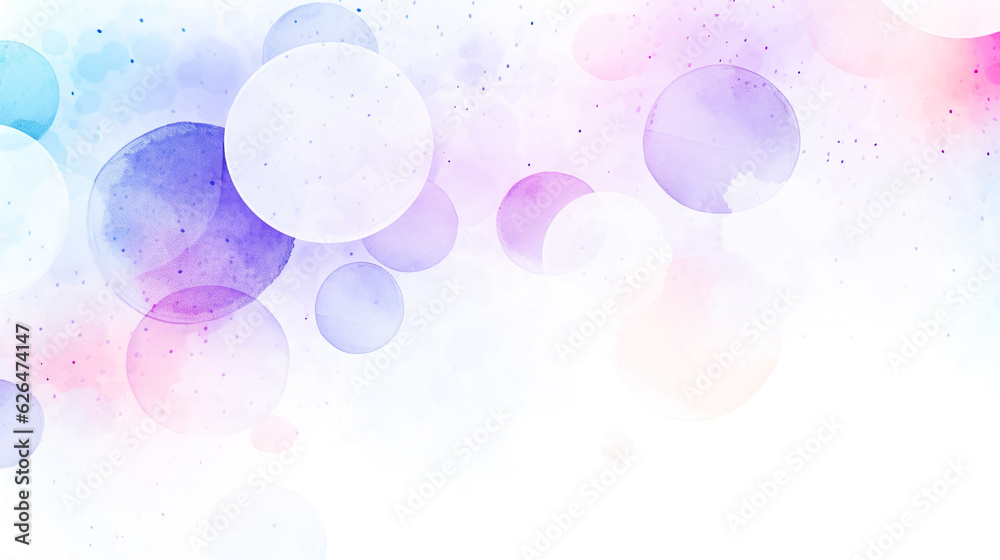 紫色の丸模様の水彩背景素材　Generative AI - obrazy, fototapety, plakaty 