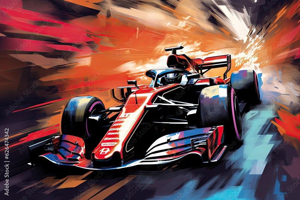 Illustration of a fictional F1 Car.