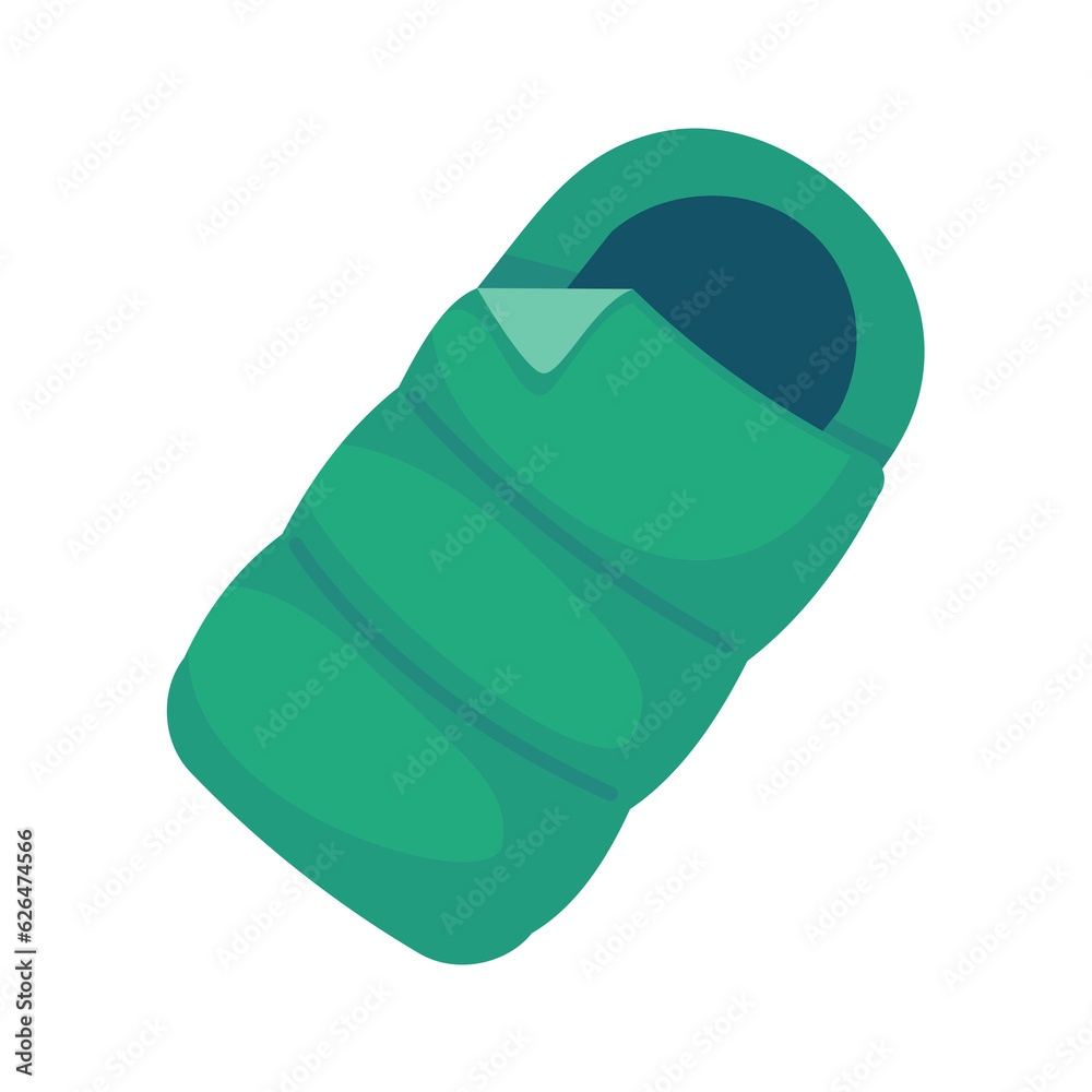Camping tourist sleeping bags set. Hiking equipment for sleep. Unrolled and rolled sleep bag. Camping tourist sleeping bags set. Hiking equipment for sleep. Unrolled and rolled sleep bag.