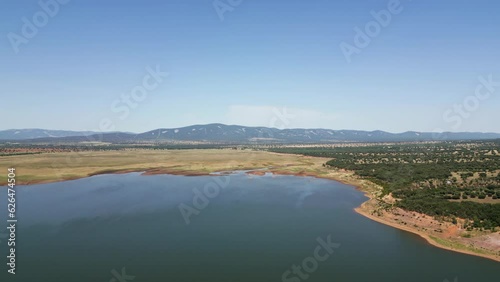 Lake of calm waters affected by the drought and the lack of rain in the center of Spain. photo