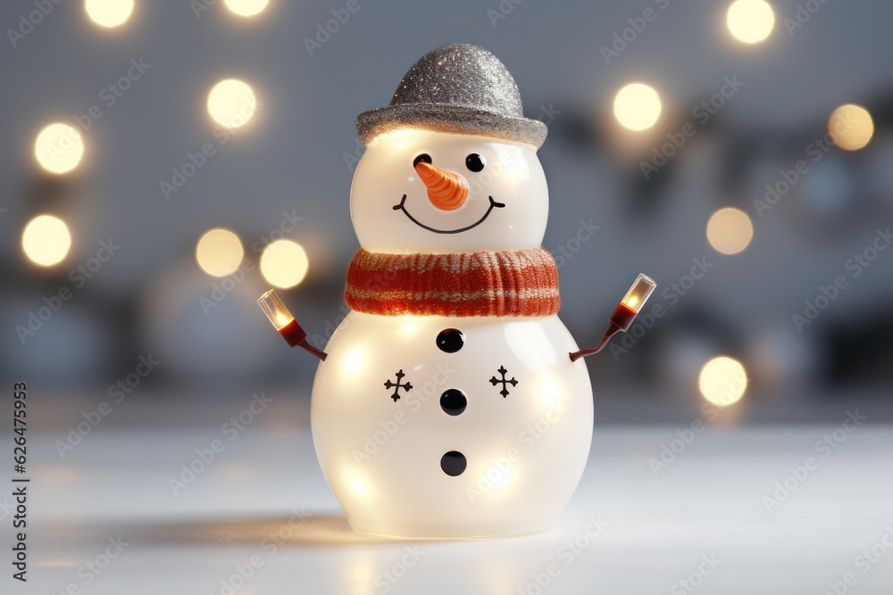 Christmas background with snowman, winter decoration. Generative Ai. Christmas background with snowman, winter decoration. Generative Ai.