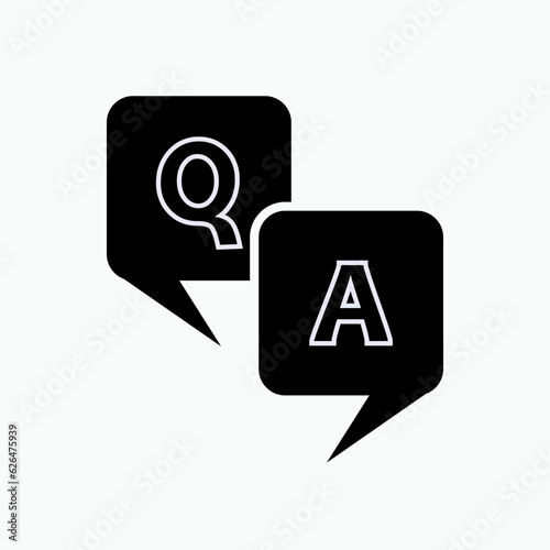 Q and A Icon. FAQ, Help Desk Symbol. Confirm, Question and Answer Symbol - Vector.   
