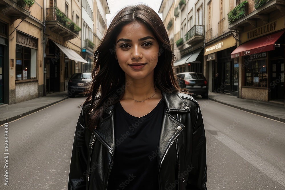 Obraz premium woman in the city, generative ai