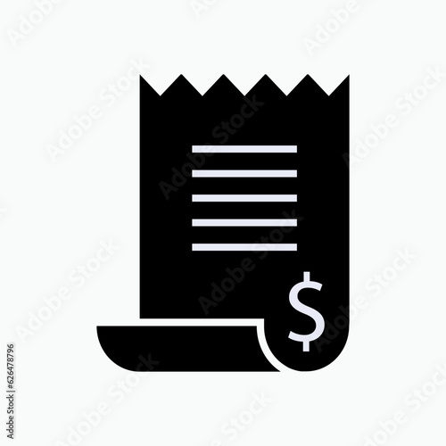 Receipt Icon. Bill Symbol - Vector. 