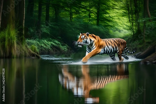 tiger in the water generated by AI tool © Muhammad