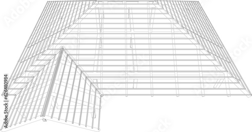 3D illustration of building structure