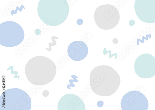 手描きのポップな水玉模様の背景（デコボコの線）