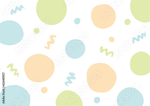 手描きのポップな水玉模様の背景（デコボコの線）