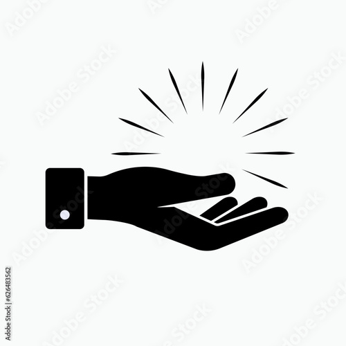 Showing Magic. Magician Act, Entertainment Symbol - Vector Logo Template.   