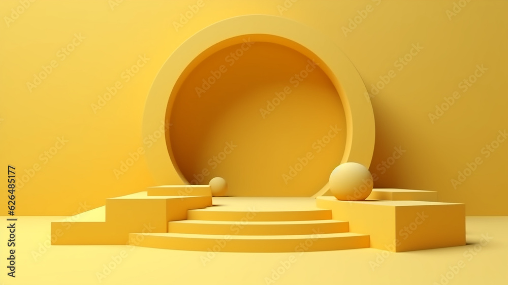 yellow 3d podium abstract background presentation. yellow 3d podium abstract background presentation.