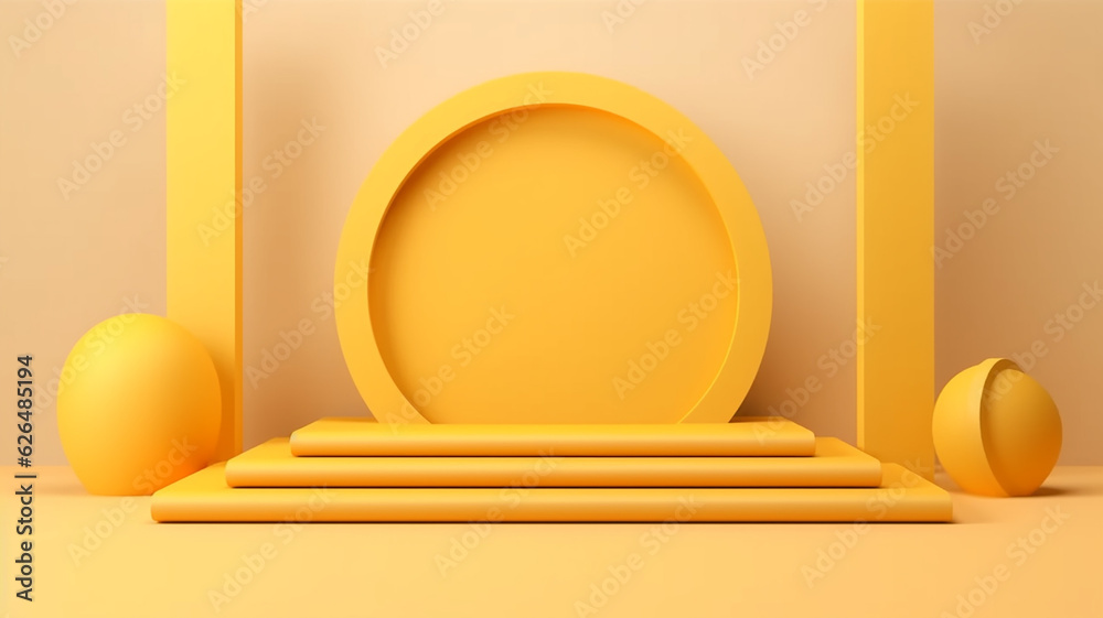 yellow 3d podium abstract background presentation. yellow 3d podium abstract background presentation.