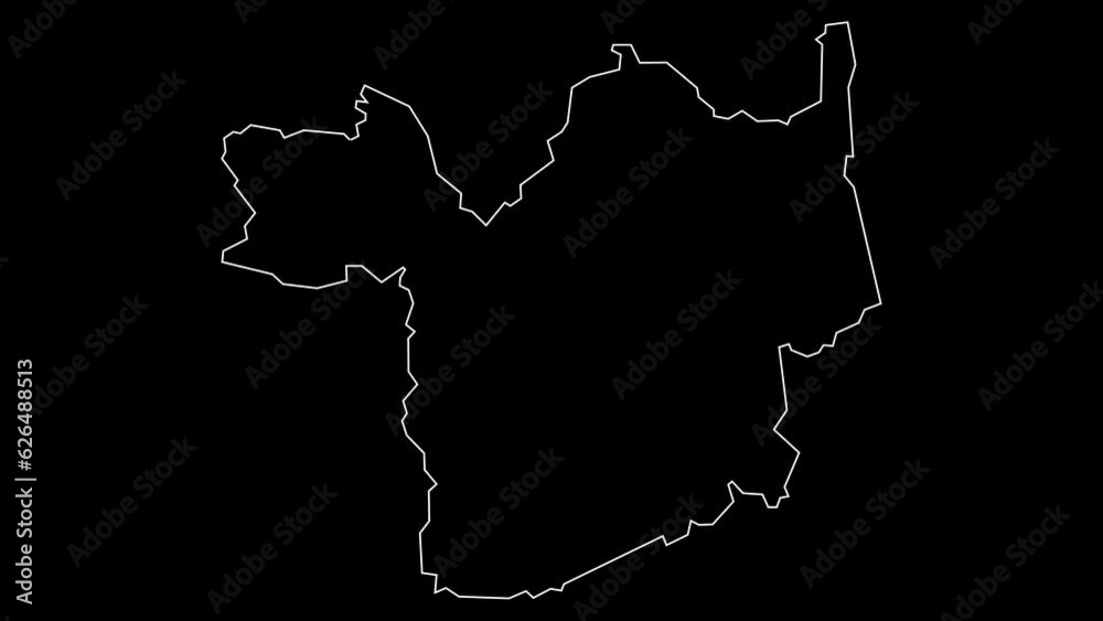 Sub Central region map of Thailand outline animation Sub Central region map of Thailand outline animation