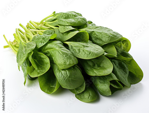 Fresh spinach leaves (Spinacia oleracea) on isolated white background in PNG format Generative AI