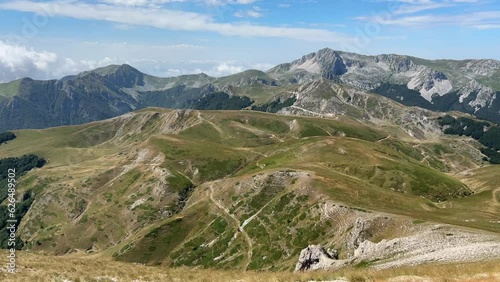 Panoramic view from the summit of Monte di Cambio, beside Terminillo, during the summer. Over 2000 meters, Monte di Cambio is one of hightest peak in Monti Reatini montain range, Apennine photo