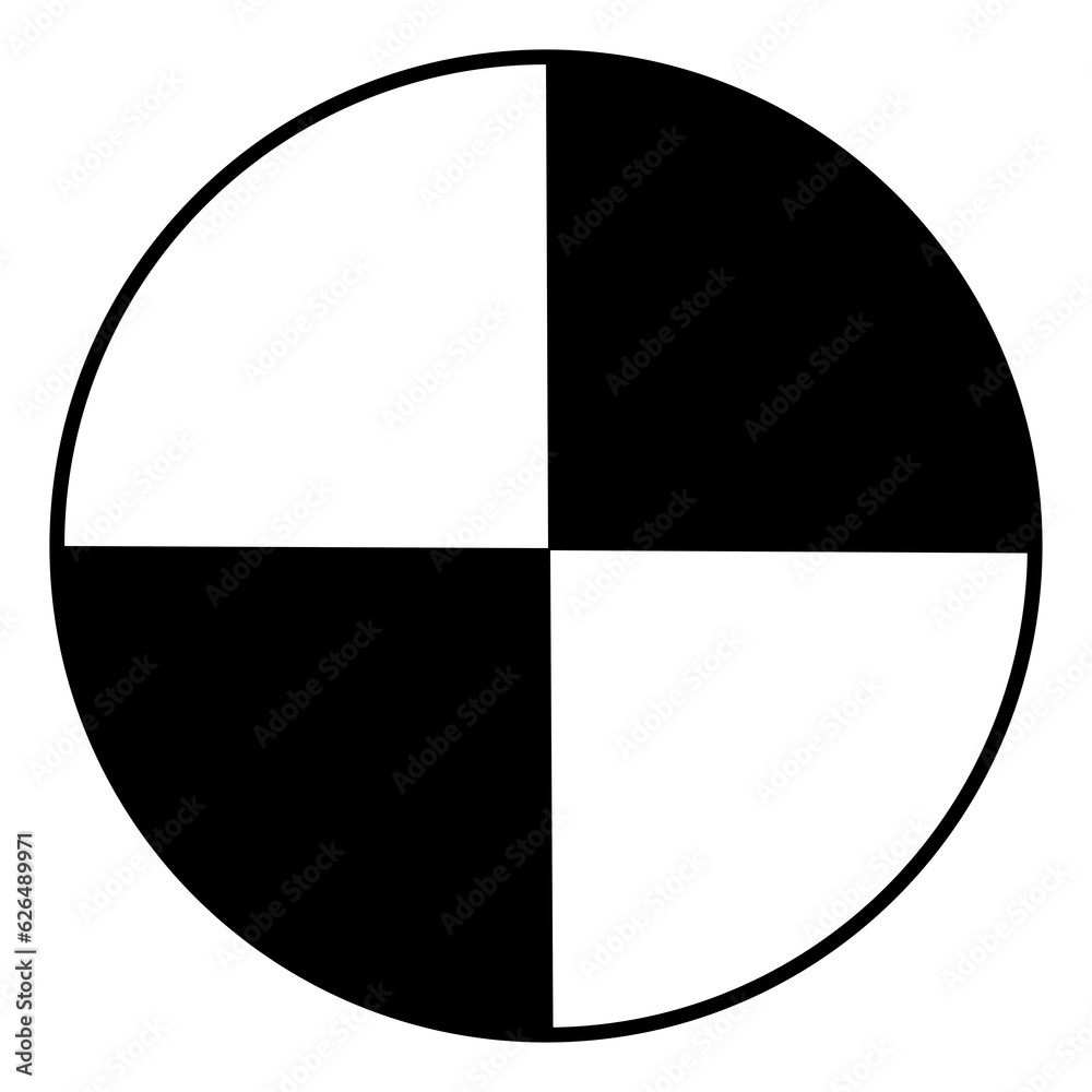 Centre of gravity symbol illustration, black on white background