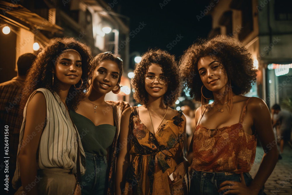 Image of a group of multicultural girls Image of a group of multicultural girls