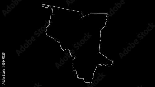 Savanes region map of Togo outline animation photo