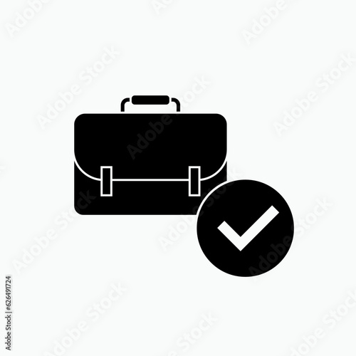 Verified Work Icon. Complete Jobs Symbol - Vector.    