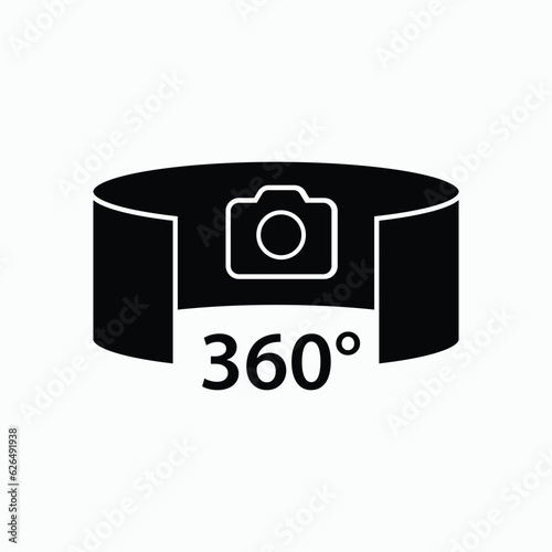 Virtual Tour Icon. 360° View Symbol - Vector.
