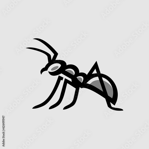 ant logo. simple ant line icon logo vector design, modern animal logo pictogram design of small animal insect