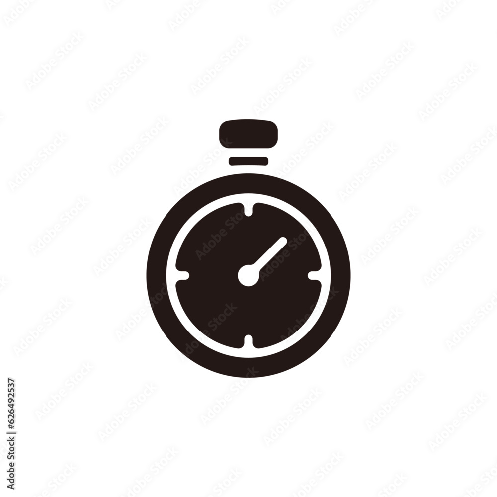 Stopwatch icon.Flat silhouette version. Stopwatch icon.Flat silhouette version.