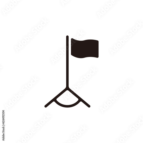 Corner kick icon.Flat silhouette version.