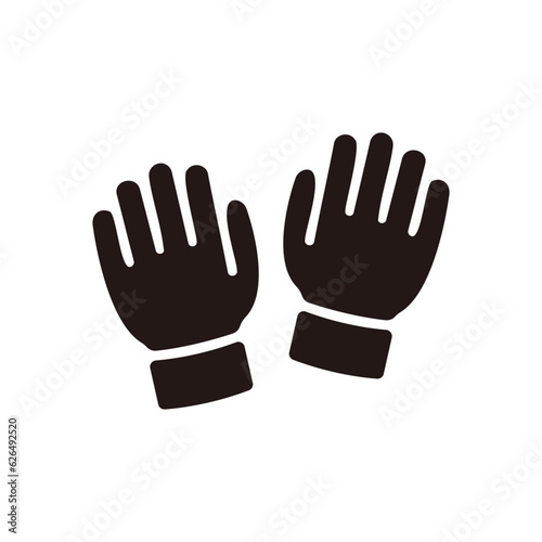 Goalkeeper gloves icon.Flat silhouette version.