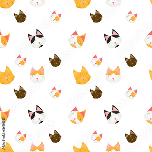 cat face seamless pattern design in vector