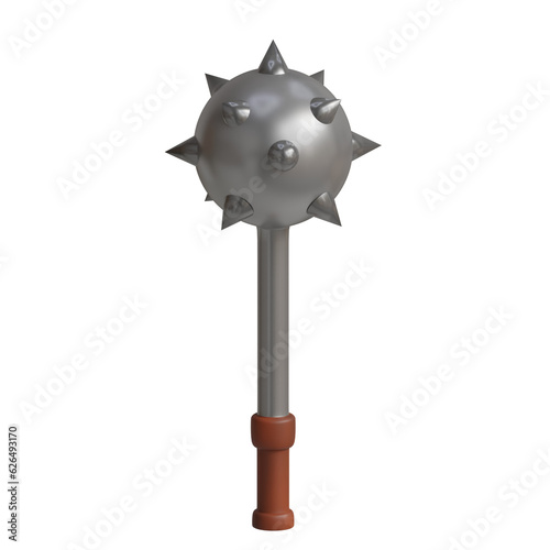 Tablou pe pânză 3d rendered spiked ball mace perfect for game design project