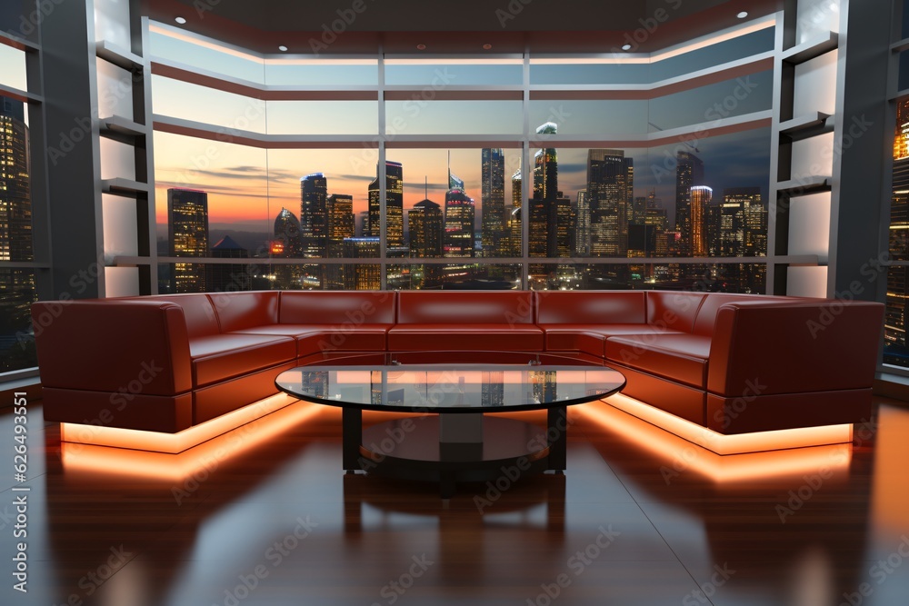 Tv Studio. Backdrop for TV shows .TV on wall. News studio. The perfect ...