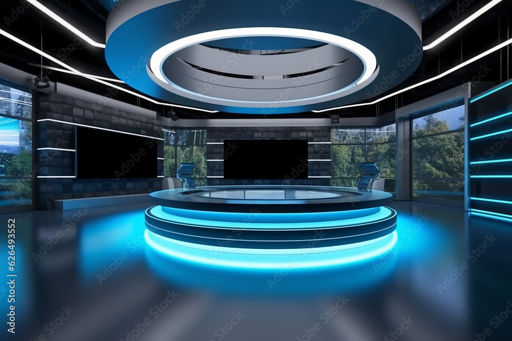 Tv Studio. Backdrop for TV shows .TV on wall. News studio. The perfect ...