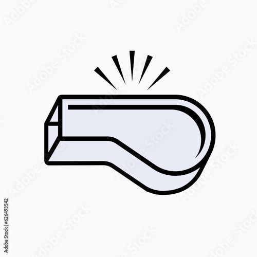 Whistle Icon within Line Art Style. Referee Symbol - Vector.   