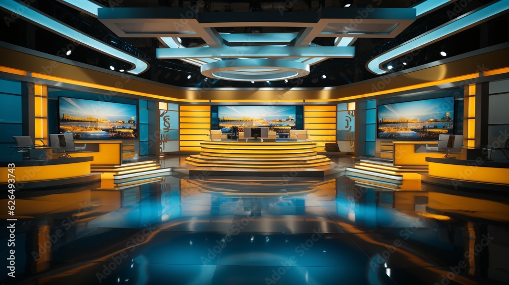 Tv Studio. Backdrop for TV shows .TV on wall. News studio. The perfect ...