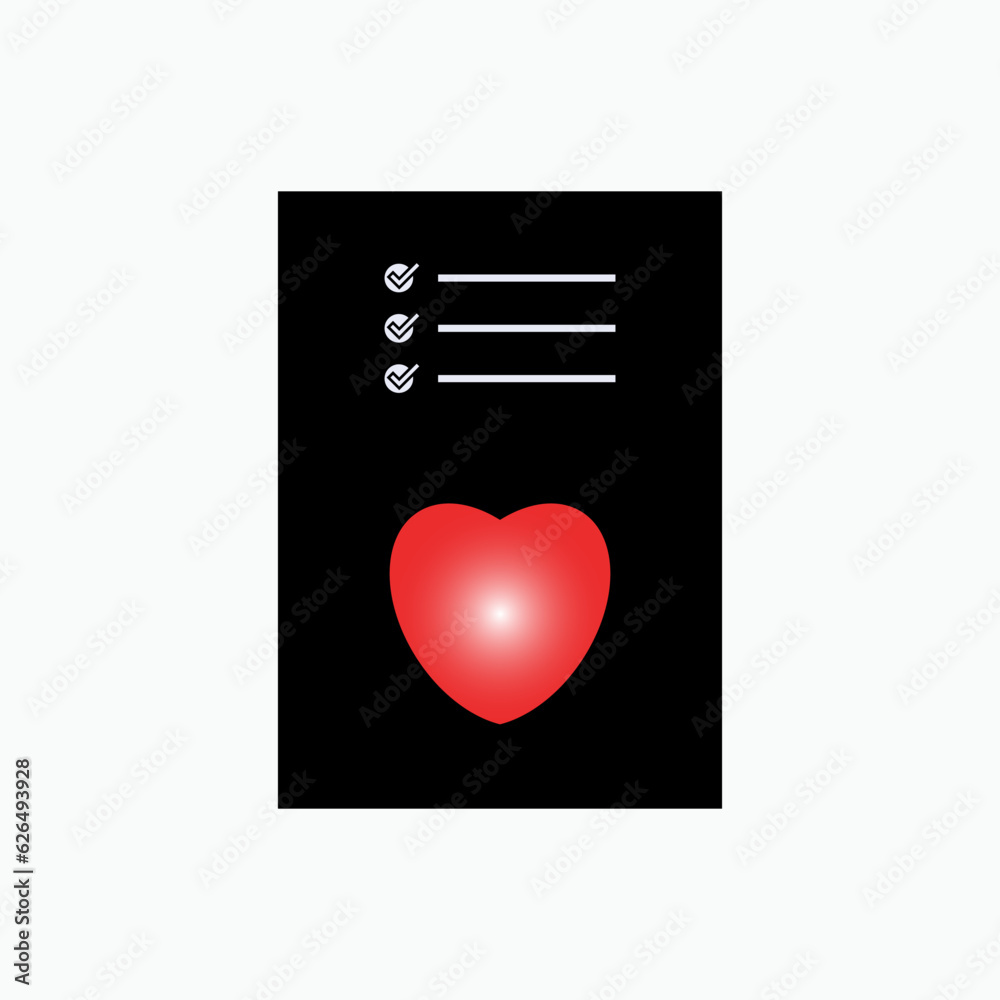 Wishlist Icon. Favourite or Request, Numeration Symbol - Vector. Wishlist Icon. Favourite or Request, Numeration Symbol - Vector.
