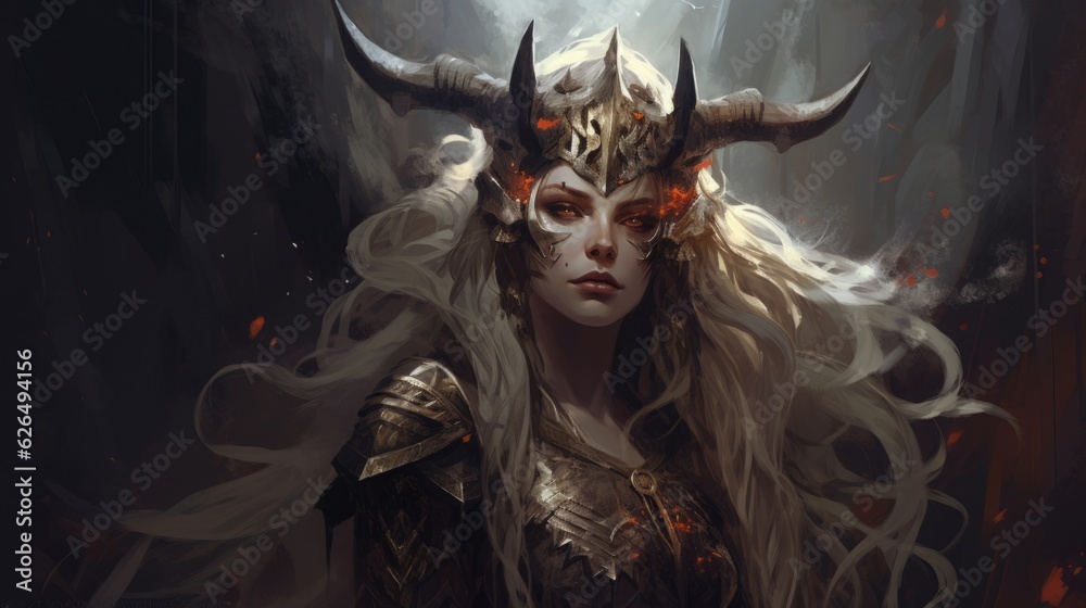 The nordic goddess freya.generative ai - obrazy, fototapety, plakaty 